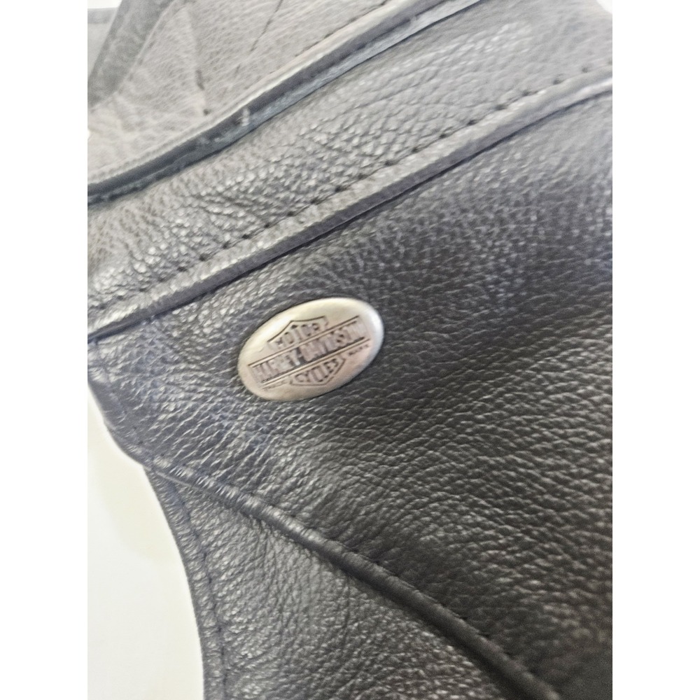 Vintage Harley Davidson Women's Black Leather Motorcycle Riding Chaps Size Small - Picture 8 of 13